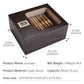 Humidor per sigari con coperchio in vetro, moderno portasigari in leg - My Hashtag Shop