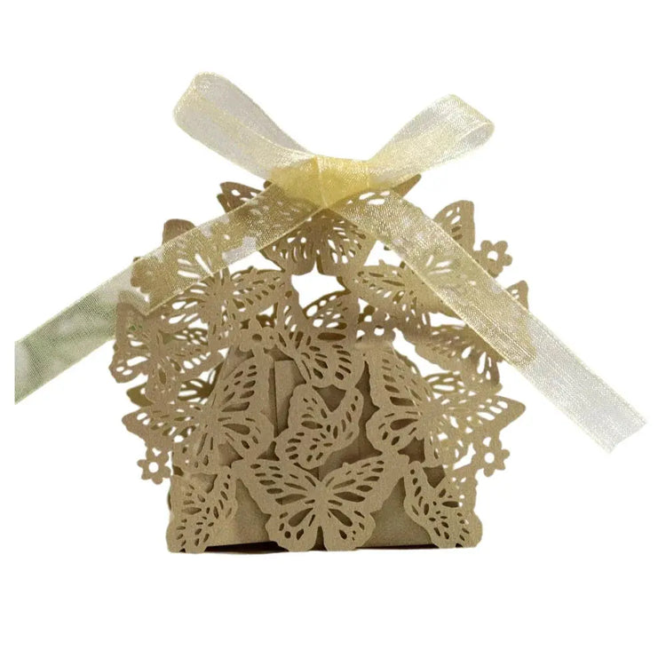 Butterfly Carriage Favor Gift Candy Box  Laser Cut With Ribbon. - HASHTAG
