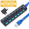 Hub USB 3.0 Hub USB 3 USB 2.0 Multi USB Splitter Adattatore di alimentazione Espansore multiplo 4/7 porte 2.0 con interruttore per accessori PC HASHTAG