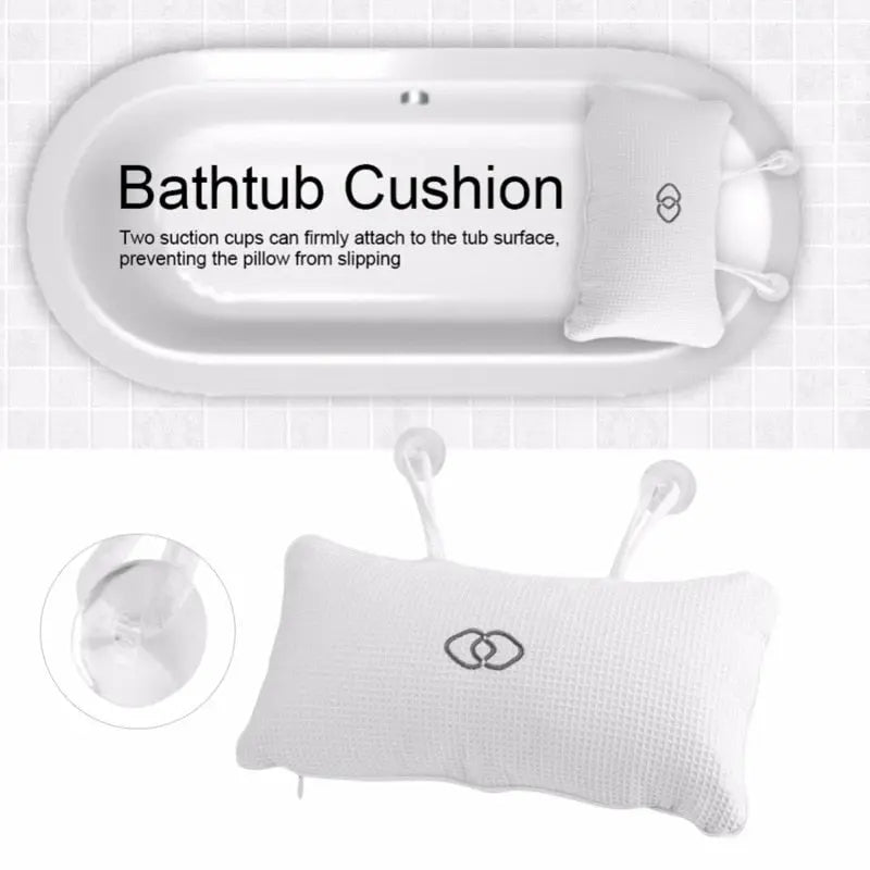 SPA Non-Slip Bath Pillow with Suction Cups Bath Tub Neck Back Support Headrest Pillows Thickened Home Cushion Accersory jacuzzi-7