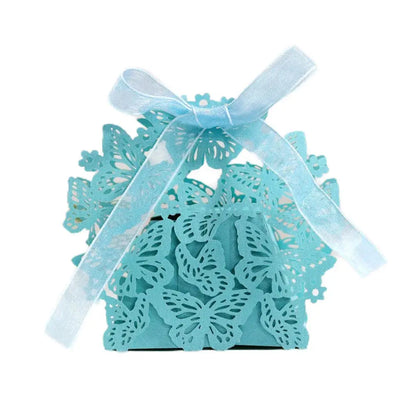 Butterfly Carriage Favor Gift Candy Box  Laser Cut With Ribbon. - HASHTAG