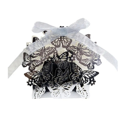 Butterfly Carriage Favor Gift Candy Box  Laser Cut With Ribbon. - HASHTAG