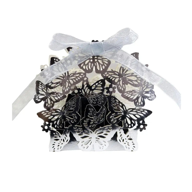 Butterfly Carriage Favor Gift Candy Box  Laser Cut With Ribbon. - HASHTAG