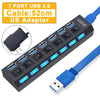 Hub USB 3.0 Hub USB 3 USB 2.0 Multi USB Splitter Adattatore di alimentazione Espansore multiplo 4/7 porte 2.0 con interruttore per accessori PC HASHTAG