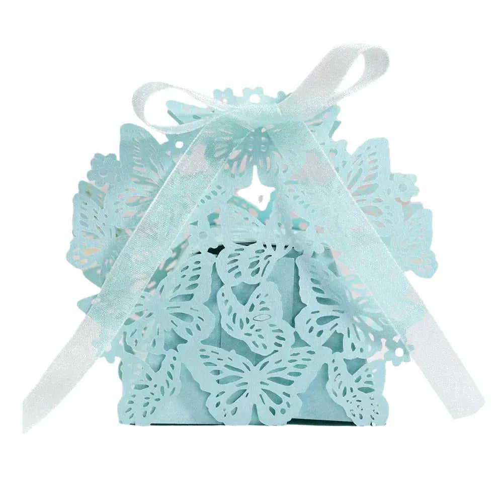 Butterfly Carriage Favor Gift Candy Box  Laser Cut With Ribbon. - HASHTAG