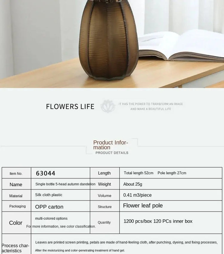 Artificial Flower Dandelion Small Thorn Ball Wedding or Home Decoration Liebe - Making Life Easier