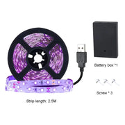 USB Battery Powered 5V Uv Led Strip 2835 Flexible Purple Black Light for Neon Party Decoration HASHTAG