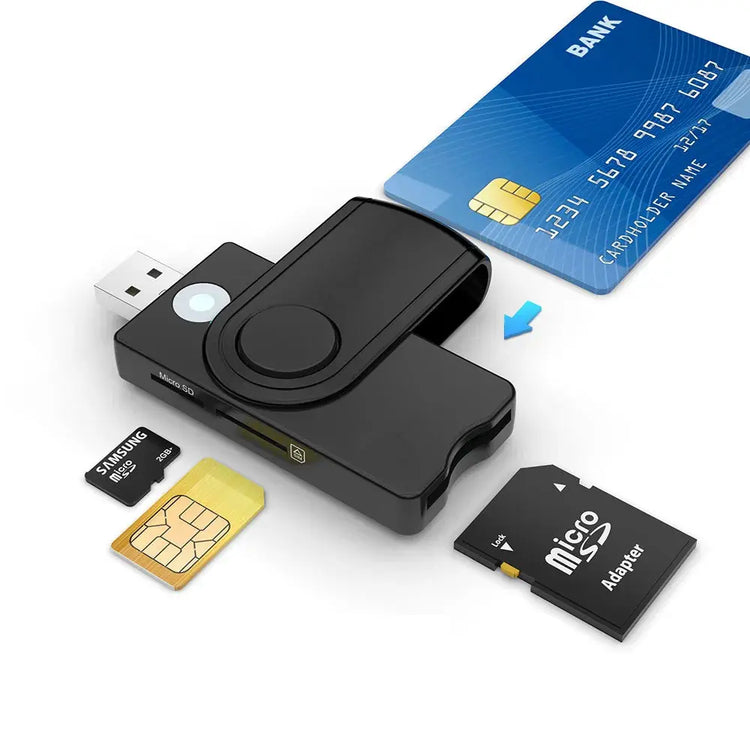 UTHAI per Windows 7 8 10 Linux OS, lettore di smart card USB SIM, per scheda bancaria IC/ID EMV SD TF Lettore di schede MMC USB-CCID ISO 7816 - My Hashtag Shop