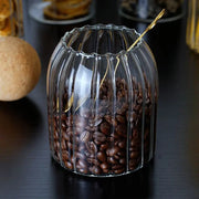 Glass storage jar with wooden lid, kitchen glass jars with lid, glass bottle container, cereal container HASHTAG