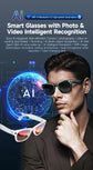 2026 AI Smart Glasses with 8MP Camera Video Recording 20+ Languages Translation Sunglasses Bluetooth Call Music Play Men Women