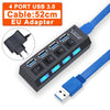 Hub USB 3.0 Hub USB 3 USB 2.0 Multi USB Splitter Adattatore di alimentazione Espansore multiplo 4/7 porte 2.0 con interruttore per accessori PC HASHTAG