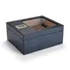 Humidor per sigari con coperchio in vetro, moderno portasigari in leg - My Hashtag Shop