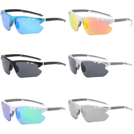 New UV400 PC Semi-Rimless Frame Men Women Riding Sun Glasses Cycling Glasses Men Polarized Sport Sunglasses with logo