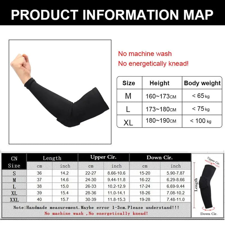 1pc manica del braccio fascia da braccio supporto del gomito manica del braccio da basket traspirante calcio sicurezza sport gomito protezione tutore - My Hashtag Shop