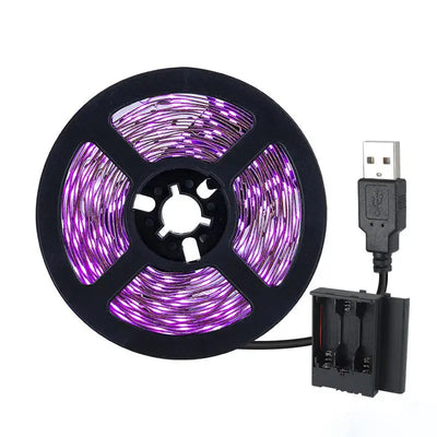 USB Battery Powered 5V Uv Led Strip 2835 Flexible Purple Black Light for Neon Party Decoration HASHTAG