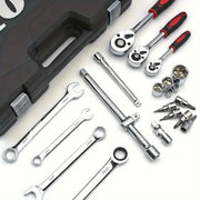 Professional 151-Piece Mechanics Tool Set 1/4\" 3/8\" 1/2\" Drive 24 Tooth Ratchet Socket Wrench Universal Metric CR-V Auto OEM HASHTAG