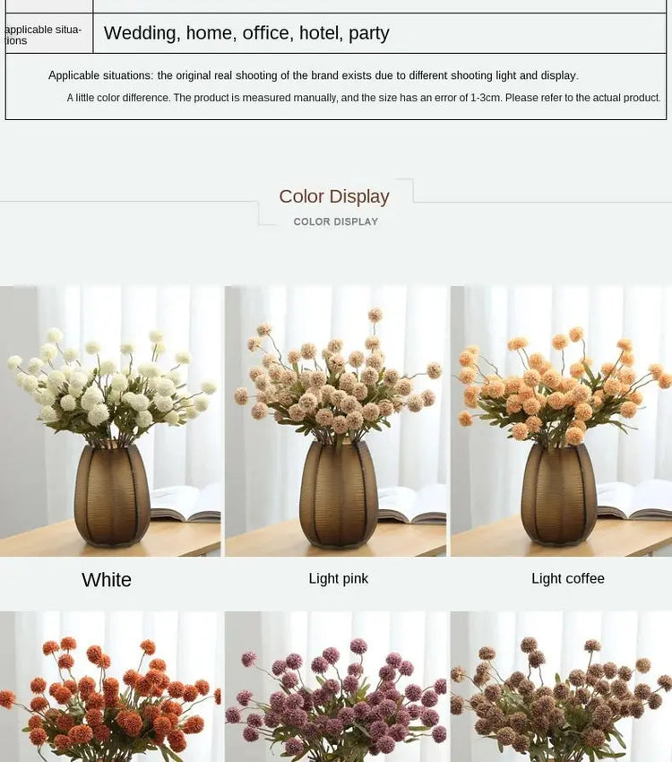 Artificial Flower Dandelion Small Thorn Ball Wedding or Home Decoration Liebe - Making Life Easier
