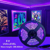USB Battery Powered 5V Uv Led Strip 2835 Flexible Purple Black Light for Neon Party Decoration HASHTAG