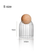 Glass storage jar with wooden lid, kitchen glass jars with lid, glass bottle container, cereal container HASHTAG