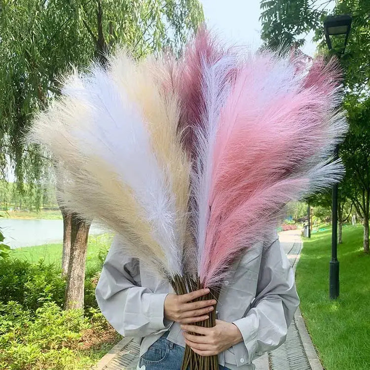 Artificial Pampas Grass Dried Reed Flowers 5pz 100cm Liebe - Making Life Easier