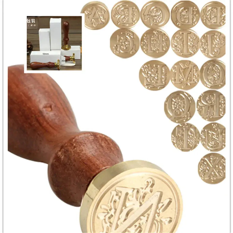 Sealing Wax Seal Stamp Ancient Classic 26 Letter A-Z Alphabet Initial - HASHTAG