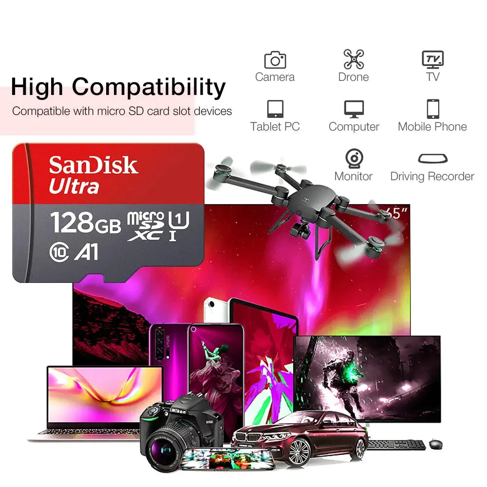 Scheda di memoria 512 GB 256 GB 128 GB 64 GB 32 GB 100 MB/S Scheda Micro SD UHS-1 Scheda flash Memoria Microsd SD + adattatore per lettore di schede HASHTAG
