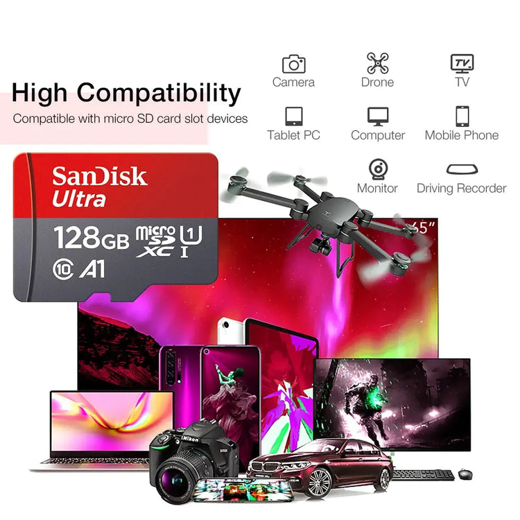 Scheda di memoria 512 GB 256 GB 128 GB 64 GB 32 GB 100 MB/S Scheda Micro SD UHS-1 Scheda flash Memoria Microsd SD + adattatore per lettore di schede HASHTAG