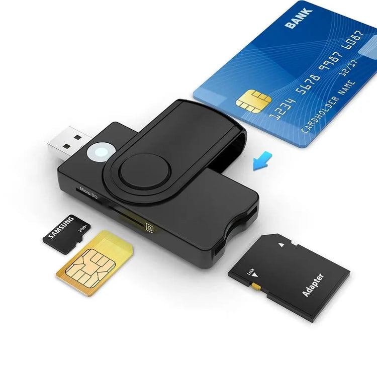UTHAI per Windows 7 8 10 Linux OS, lettore di smart card USB SIM, per scheda bancaria IC/ID EMV SD TF Lettore di schede MMC USB-CCID ISO 7816 - My Hashtag Shop