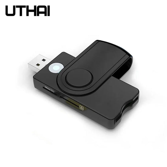UTHAI per Windows 7 8 10 Linux OS, lettore di smart card USB SIM, per scheda bancaria IC/ID EMV SD TF Lettore di schede MMC USB-CCID ISO 7816 - My Hashtag Shop