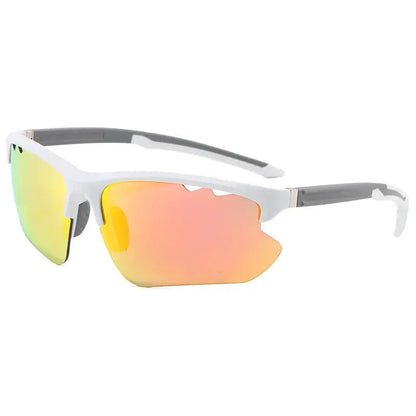 New UV400 PC Semi-Rimless Frame Men Women Riding Sun Glasses Cycling Glasses Men Polarized Sport Sunglasses with logo