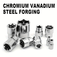 Professional 151-Piece Mechanics Tool Set 1/4\" 3/8\" 1/2\" Drive 24 Tooth Ratchet Socket Wrench Universal Metric CR-V Auto OEM HASHTAG