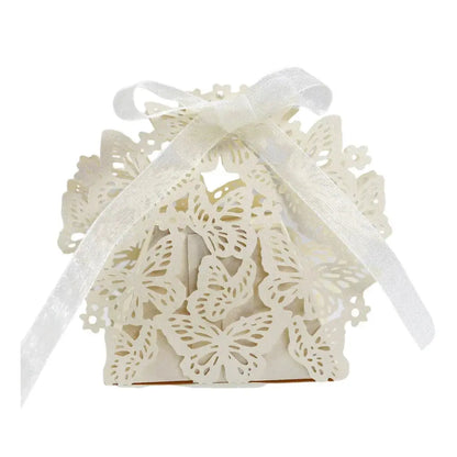 Butterfly Carriage Favor Gift Candy Box  Laser Cut With Ribbon. - HASHTAG