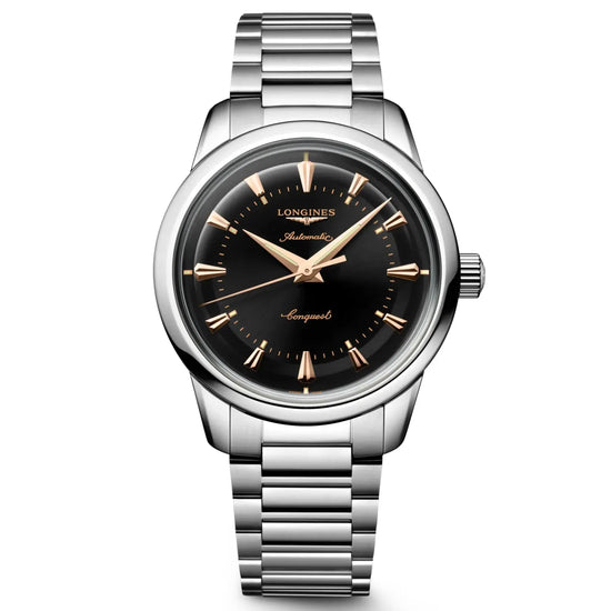 Longines orologio Conquest Heritage 38mm nero automatico acciaio L1.649.4.52.6 Capodagli 1937