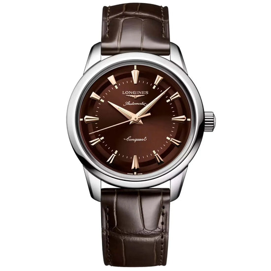 longines orologio Heritage 38mm marrone acciaio automatico L1.649.4.62.2 Capodagli 1937