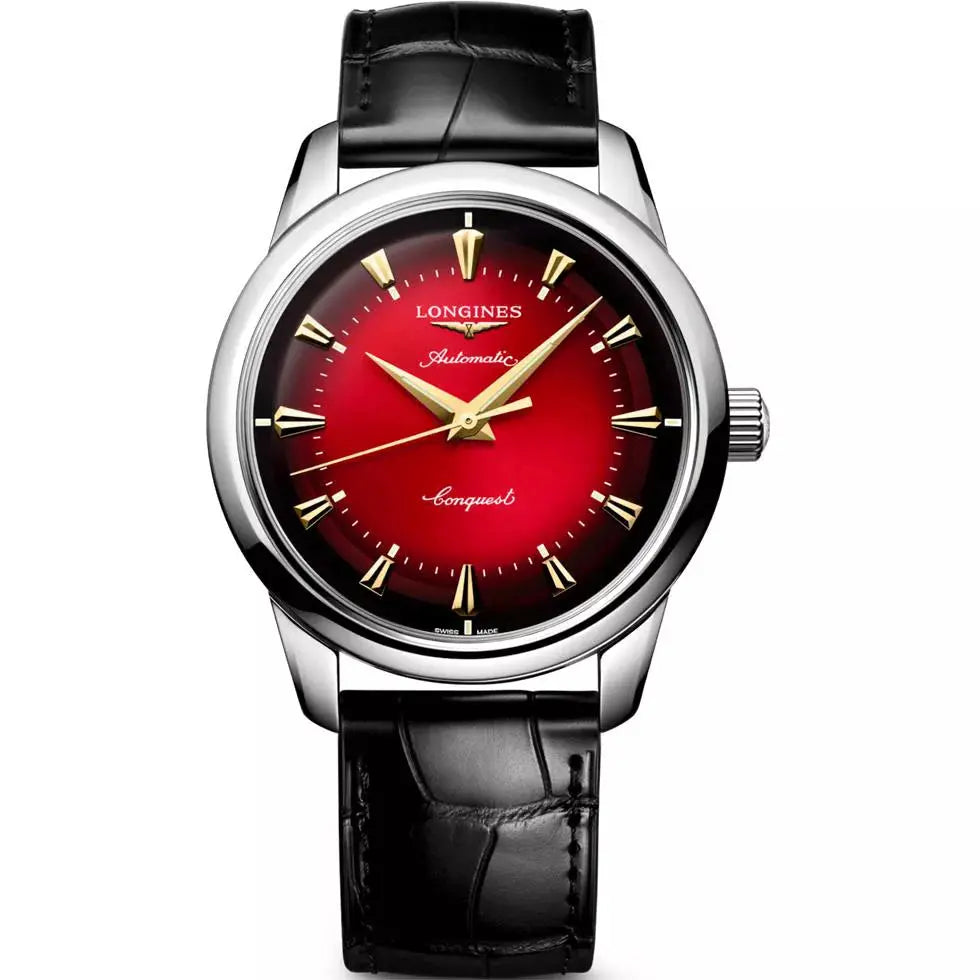 Longines orologio Conquest Heritage Year of the Snake Edition 40mm rosso automatico acciaio L1.651.4.09.2 Capodagli 1937
