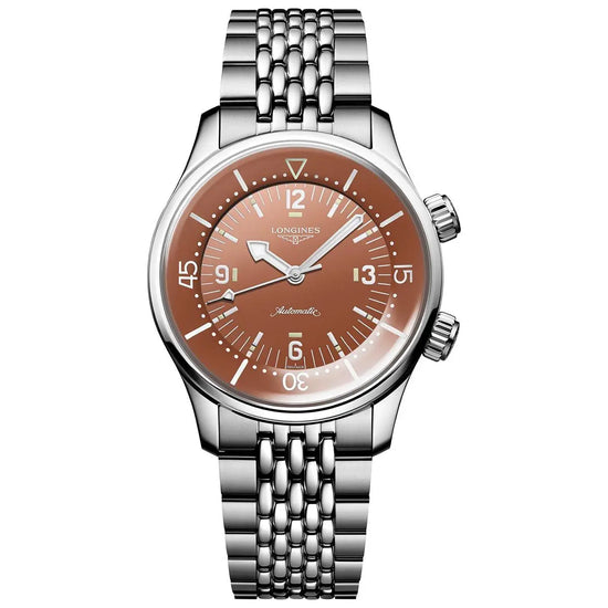 Longines orologio Legend Diver 39mm terracotta automatico acciaio L3.764.4.96.6 Capodagli 1937