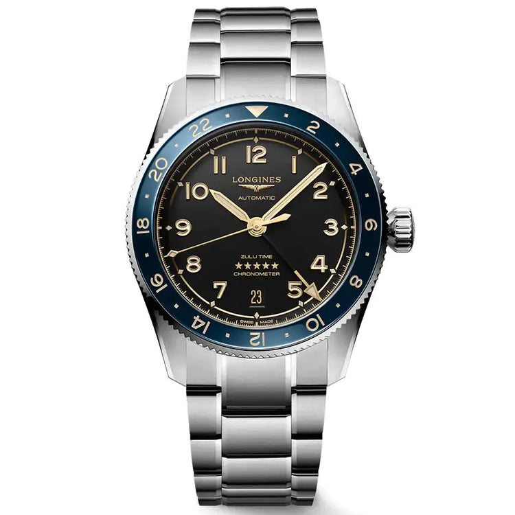 Longines orologio Spirit Zulu Time 39mm antracite automatico acciaio L3.802.4.60.6 Capodagli 1937