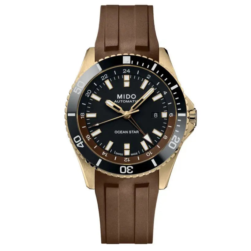 Mido orologio Ocean Star GMT 44mm nero automatico acciaio finitura PVD oro giallo M026.629.37.291.00 Capodagli 1937