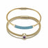 Gemstone CZ Halo Bangle Set - HASHTAG