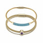 Gemstone CZ Halo Bangle Set - HASHTAG