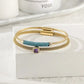 Gemstone CZ Halo Bangle Set - HASHTAG