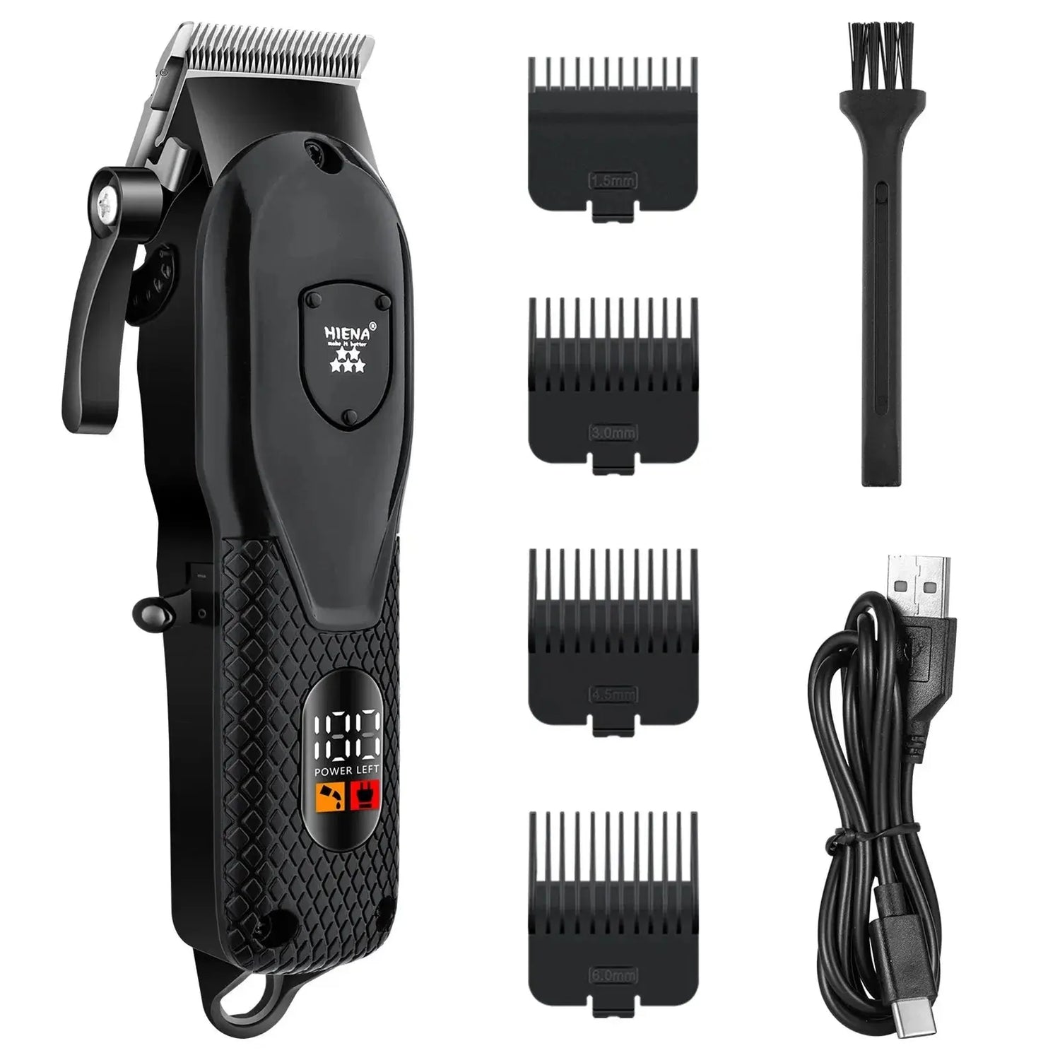 NNEOBA Professional Cordless Hair Clipper Set Wet & Dry Grooming Kit Black-0