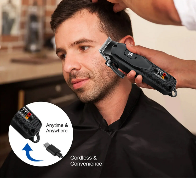 NNEOBA Professional Cordless Hair Clipper Set Wet & Dry Grooming Kit Black-2