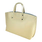 RB1024AL  | Borsa Donna a Mano in Vera Pelle Made in Italy con tracolla removibile. Sacca grande interna estraibile. Accessori Canna di Fucile Lucido - Colore Beige - Dimensioni: cm 48x31x11-2