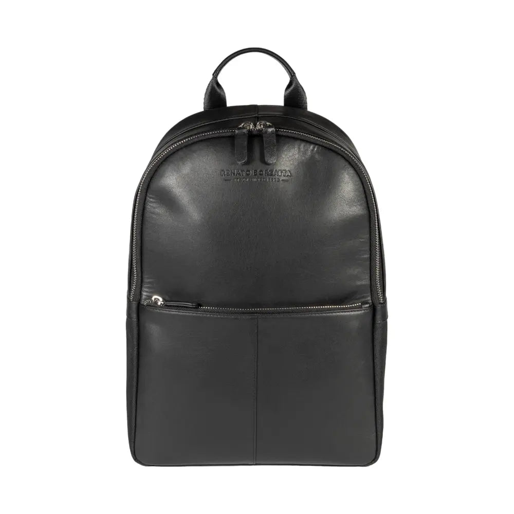 RB2001A | Netbook/Tablet Carrier Backpack in Nylon/Vera Leather, with light grain. Zipper closure and adjustable shoulder straps - Black color - Dimensions: 27 x 38 x 14 cm. Packaging: Non-Woven Fabric Bag-1