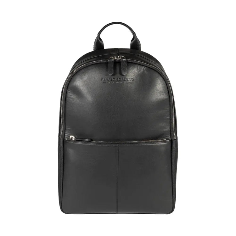 RB2001A | Netbook/Tablet Carrier Backpack in Nylon/Vera Leather, with light grain. Zipper closure and adjustable shoulder straps - Black color - Dimensions: 27 x 38 x 14 cm. Packaging: Non-Woven Fabric Bag-1