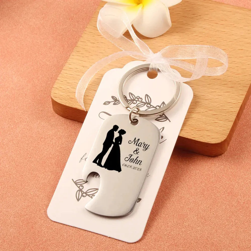 Bottle Opener Custom Laser Engraving Name Keychain Gold Stainless Steel. - HASHTAG