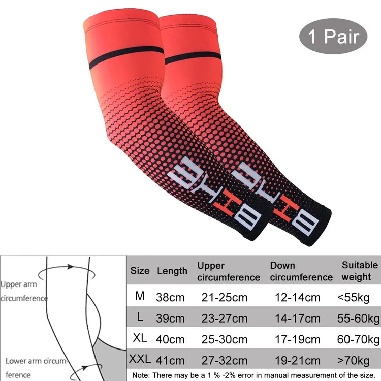 1 pezzo traspirante protezione UV ad asciugatura rapida maniche da braccio da corsa gomitiera da basket parabraccia fitness scaldamuscoli sportivi da ciclismo - My Hashtag Shop