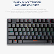 Tastiera meccanica da gioco retroilluminata Kit meccanico da gioco RGB PC tastiera cablata USB Keybord tastiera ergonomica per Computer Mini Teclado HASHTAG