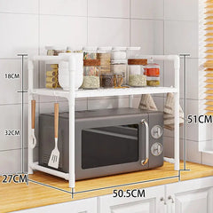 Kitchen Shelf Microwave Shelf Condiment Shelf Multi-layer Shelf Simple Freestanding Storage Shelf Kitchen Accessories HASHTAG